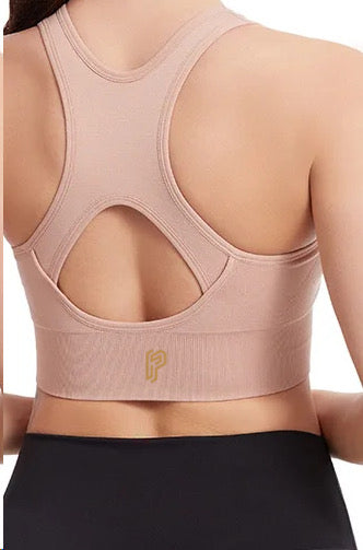 Zip Up Support Sports Bra (Pink)